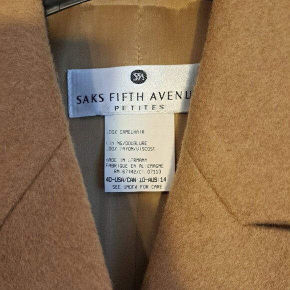 Saks Fifth Avenue Camel Hair Coat - Picture 2 of 6